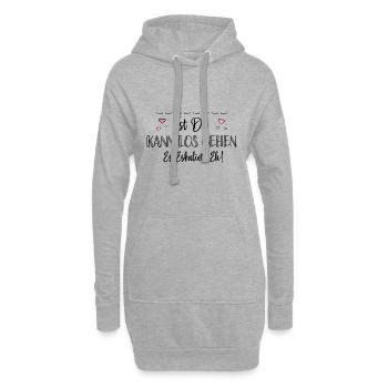 Bin Da Kann Los Gehen Personalisierbar Name Namen - Hoodie-Kleid - Grau meliert - Vorne