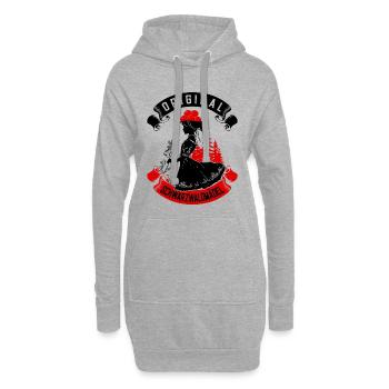 Original Schwarzwaldmädel Bollenhut Tracht Ledig - Hoodie-Kleid - Grau meliert - Vorne
