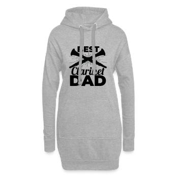 Klarinettenspieler Papa - Hoodie-Kleid - Grau meliert - Vorne