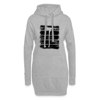 Hache de pompier - Sweat-shirt à capuche long Femme - gris chiné - Devant