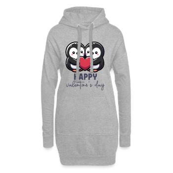 Happy Valentines Day – Sweet Penguins Love Heart - Hoodie Dress - heather grey - Front
