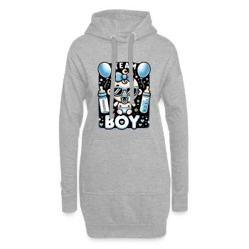 Team Boy Baby Junge Gender Reveal - Hoodie-Kleid - Grau meliert - Vorne