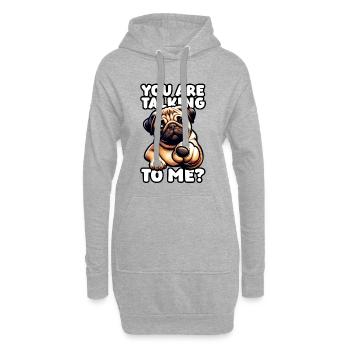 Carlin mignon - Tu me parles ? - Sweat-shirt à capuche long Femme - gris chiné - Devant