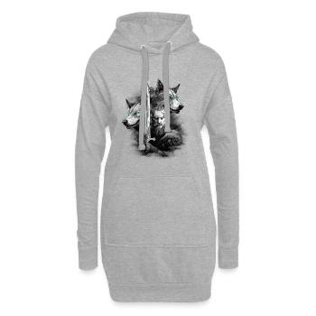 Viking Wolf - Hoodie-Kleid - Grau meliert - Vorne