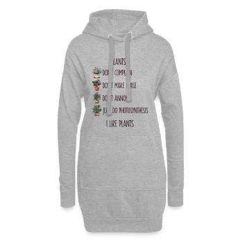 Plants Don't Complain Garden Gardeners - Hoodie Dress - heather grey - Front