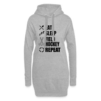 Feldhockey Tagesablauf - Hoodie-Kleid - Grau meliert - Vorne