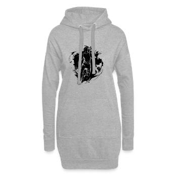 Graphismes de basket-ball - Sweat-shirt à capuche long Femme - gris chiné - Devant