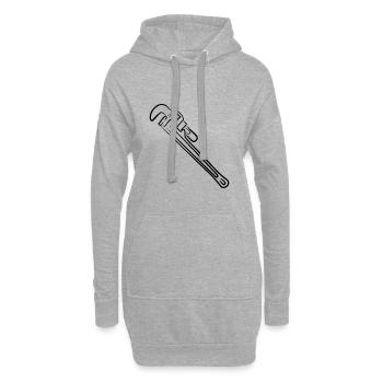 Clé à pipe - Sweat-shirt à capuche long Femme - gris chiné - Devant