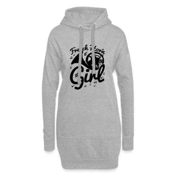 Joueur de cor français - Sweat-shirt à capuche long Femme - gris chiné - Devant