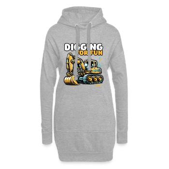 Creuser pour le plaisir – creuser des pelles pour le plaisir - Sweat-shirt à capuche long Femme - gris chiné - Devant
