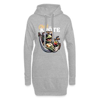 Chill Kröte – Schildkröte Cocktail Sonnenbrille - Hoodie-Kleid - Grau meliert - Vorne