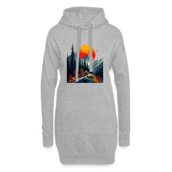 Mountainbiken - Hoodie-Kleid - Grau meliert - Vorne