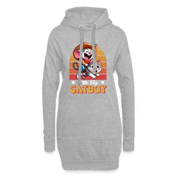 Cowboy Mouse chevauche le chat - Little Big Catboy - Sweat-shirt à capuche long Femme - gris chiné - Devant