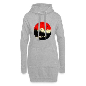 VTT Dessin Vintage - Sweat-shirt à capuche long Femme - gris chiné - Devant