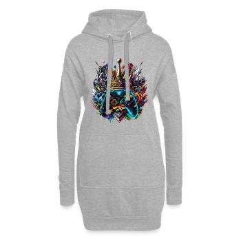 Royal Graffiti Gaming Controller - Hoodie Dress - heather grey - Front