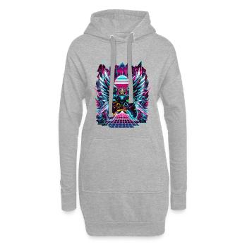 Synthwave Sunset Gamer Controller - Hoodie Dress - heather grey - Front