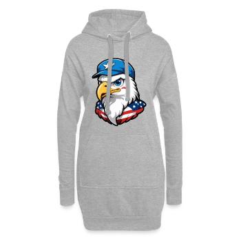 USA Flieger Adler - Hoodie-Kleid - Grau meliert - Vorne