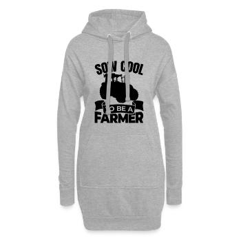 Landwirt Witz - Hoodie-Kleid - Grau meliert - Vorne