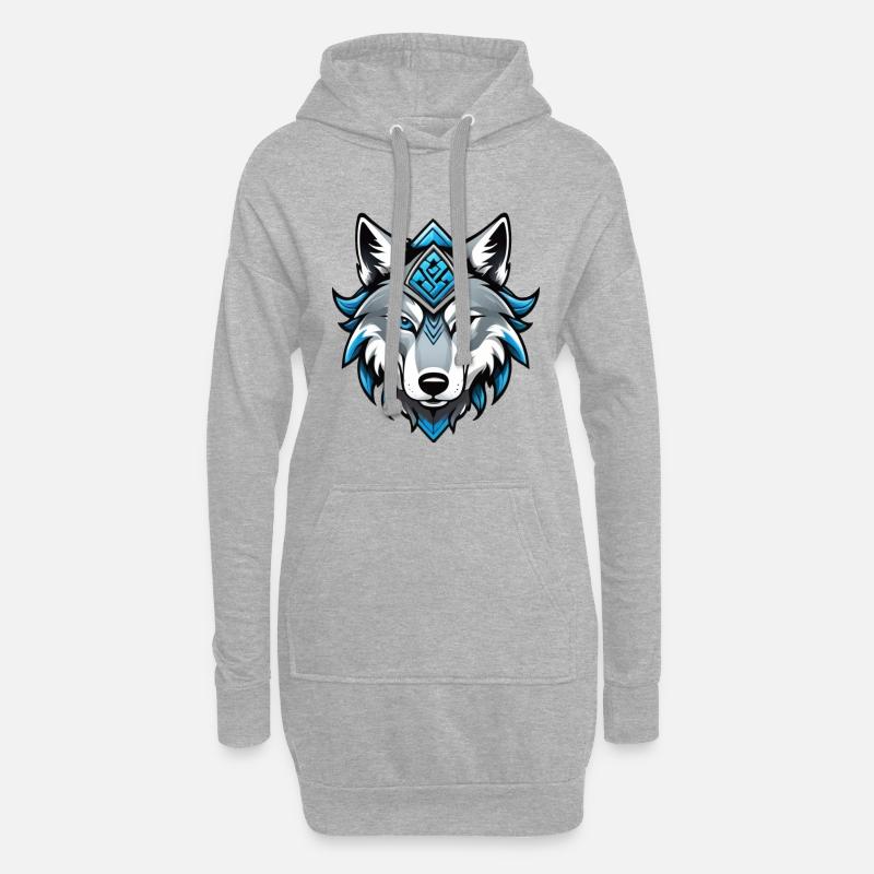 Odin’s Wolf - Hoodie-Kleid - Grau meliert