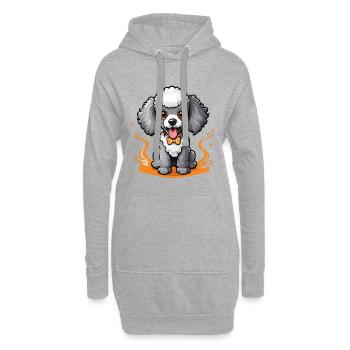 Dapper Poodle - Hoodie-Kleid - Grau meliert - Vorne