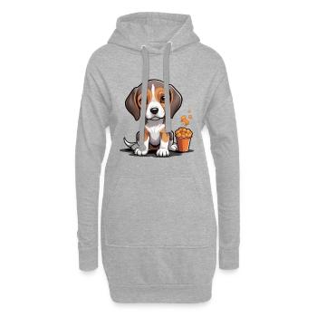 L’heure de la collation Beagle - Sweat-shirt à capuche long Femme - gris chiné - Devant