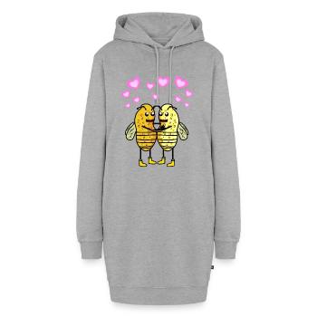 Erdnuss Bienen Hummeln Insekten Nuss Erdnüsse - Hoodie-Kleid - Grau meliert - Vorne