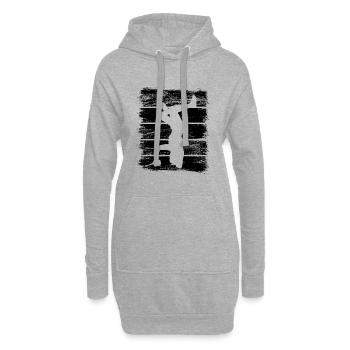 Croquis de breakdancer - Sweat-shirt à capuche long Femme - gris chiné - Devant