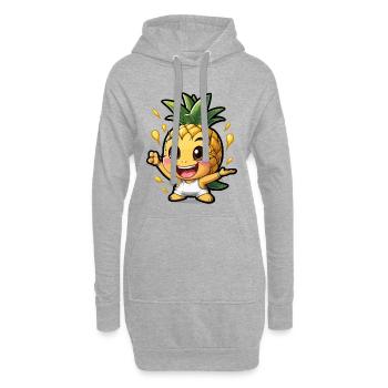 Drôle de bébé ananas - Sweat-shirt à capuche long Femme - gris chiné - Devant