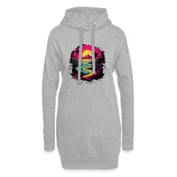 Cyclistes des années 90 - Sweat-shirt à capuche long Femme - gris chiné - Devant