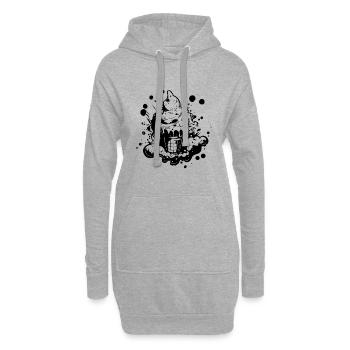 Cornet de crème glacée Dessin - Sweat-shirt à capuche long Femme - gris chiné - Devant