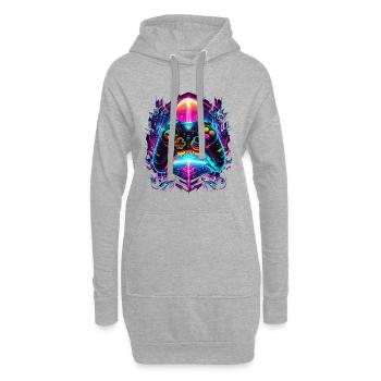Vibrant Cyberpunk Retro Gaming Controller - Hoodie-Kleid - Grau meliert - Vorne