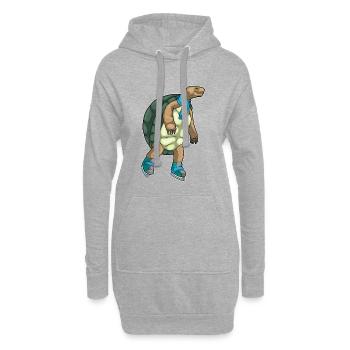 Patins à glace tortue - Sweat-shirt à capuche long Femme - gris chiné - Devant