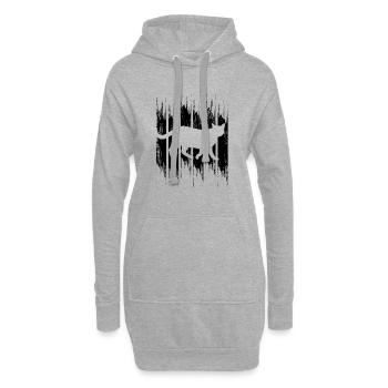 Chat - Sweat-shirt à capuche long Femme - gris chiné - Devant