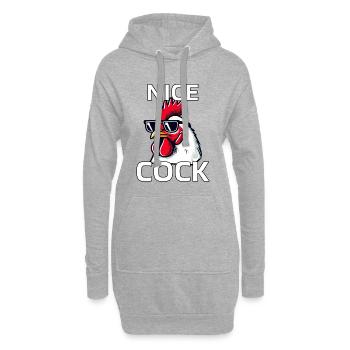 Schöner Schwanz Lustiger Hahn Sonnenbrille Humor Geschenk - Hoodie-Kleid - Grau meliert - Vorne