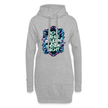Ich zahle Steuern! ich spende nicht. - Hoodie-Kleid - Grau meliert - Vorne