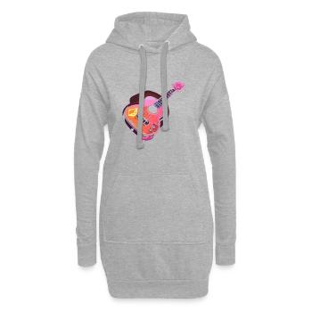 Ukulele 90er Look - Hoodie-Kleid - Grau meliert - Vorne