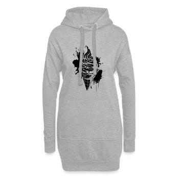 Cornet de crème glacée glace molle - Sweat-shirt à capuche long Femme - gris chiné - Devant