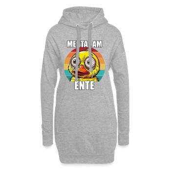Lustiger Mental am Ente Cartoon Vintage Humor - Hoodie-Kleid - Grau meliert - Vorne