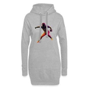 Baseballer Retrowave - Hoodie-Kleid - Grau meliert - Vorne