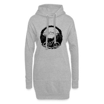 Dessin de vététiste - Sweat-shirt à capuche long Femme - gris chiné - Devant