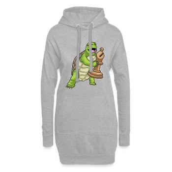 Tortue Pièce d’échecs Bishop Chess - Sweat-shirt à capuche long Femme - gris chiné - Devant