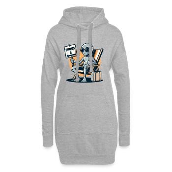 Alien « Sirius B » Guide de l’auto-stoppeur Illustration de dessin animé - Sweat-shirt à capuche long Femme - gris chiné - Devant