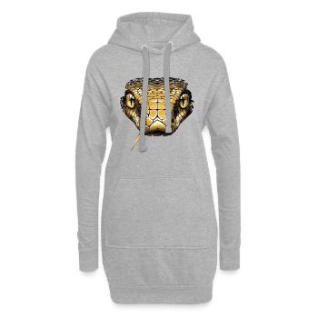 Serpent Python Cobra Mamba Serpent à sonnettes Serpent - Sweat-shirt à capuche long Femme - gris chiné - Devant
