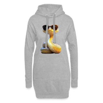Serpent Python Cobra Mamba Serpent à sonnettes Serpent - Sweat-shirt à capuche long Femme - gris chiné - Devant