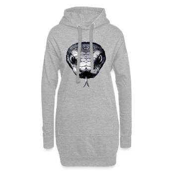 Serpent Python Cobra Mamba Serpent à sonnettes Serpent - Sweat-shirt à capuche long Femme - gris chiné - Devant