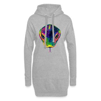 Serpent Python Cobra Mamba Serpent à sonnettes Serpent - Sweat-shirt à capuche long Femme - gris chiné - Devant