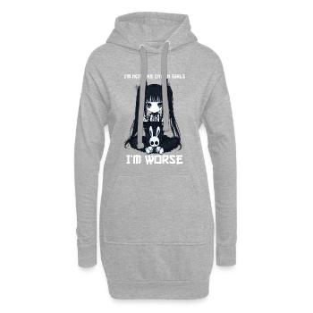Not Like Other Girls Anime Goth Girl Gothic Hase - Hoodie-Kleid - Grau meliert - Vorne