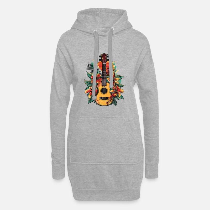 Ukulele - Hoodie-Kleid - Grau meliert