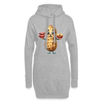 Erdnuss Erdnüsse Nuss Nüsse Kind Kinder Baby - Hoodie-Kleid - Grau meliert - Vorne