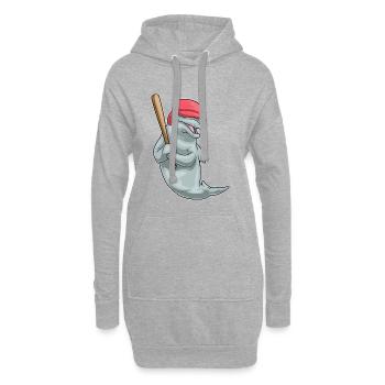 Batte de baseball Dolphin - Sweat-shirt à capuche long Femme - gris chiné - Devant